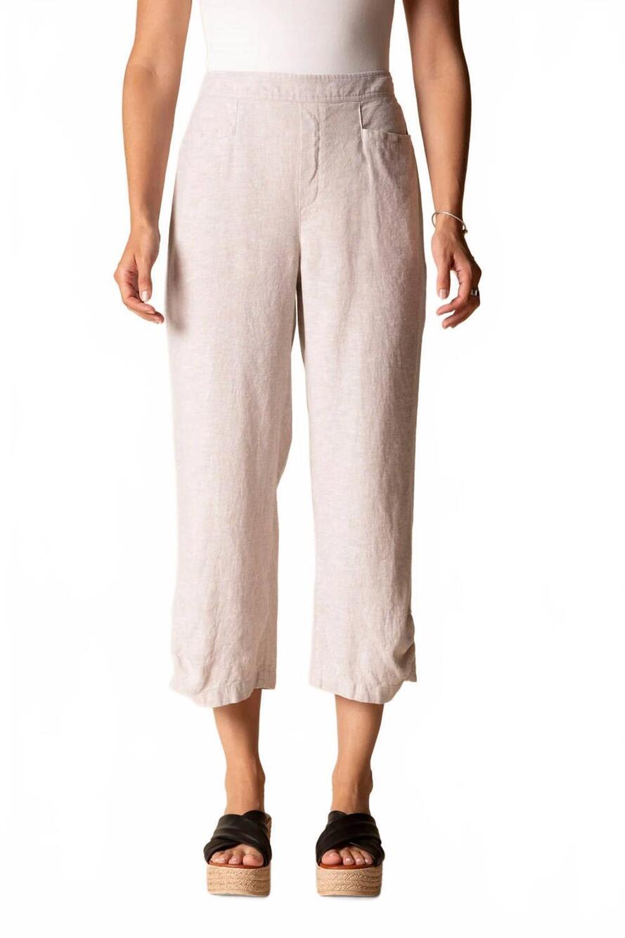 NEW HABITAT pleat button capri in oatmeal